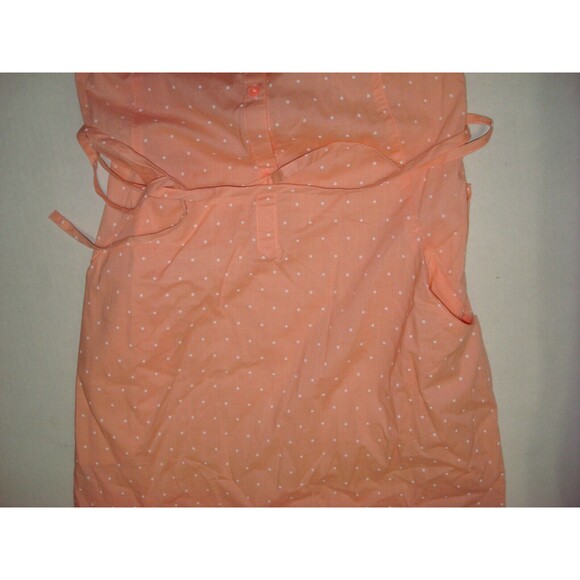 NWT New Womens Columbia Pink Peach Dot Dress PFG M White Pockets Cotton Rod Logo - Picture 7 of 10